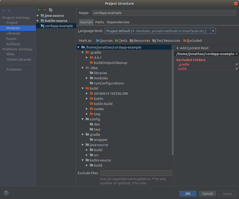 IntelliJ module page