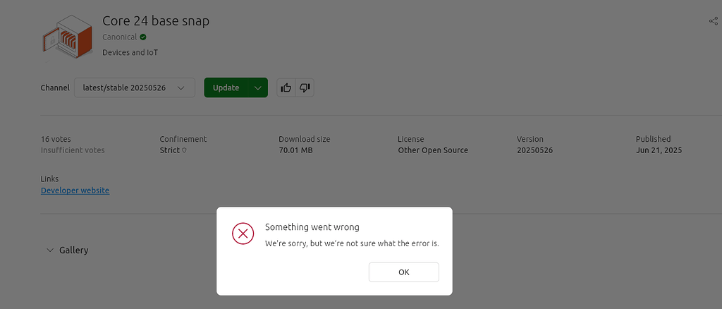 Core 24 base snap update failure - Support and Help - Ubuntu