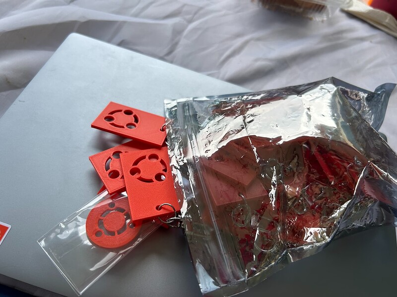 Ubuntu Keyring set made with 3d printing