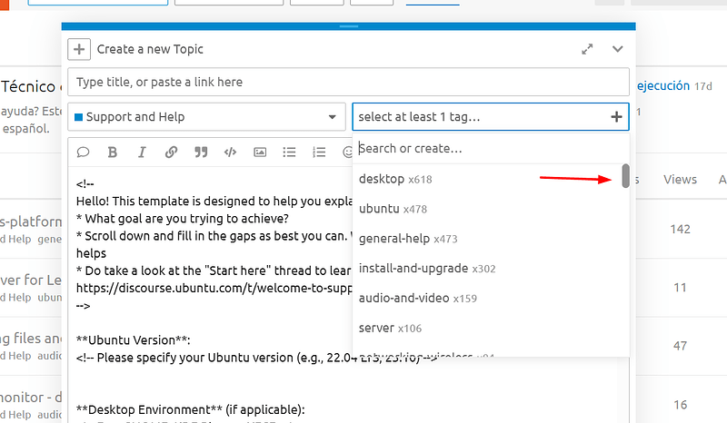 tags scroll
