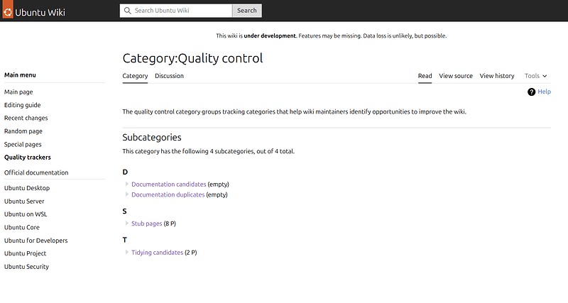 Quality control category