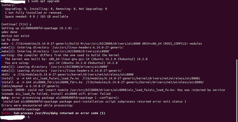 Error on upgrade command - Support and Help - Ubuntu Community Hub