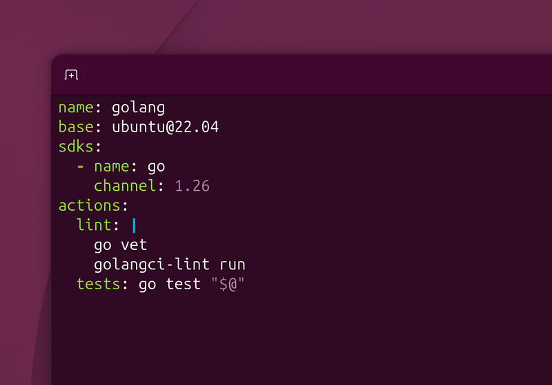 The YAML document describing the golang Workshop environment