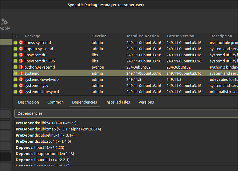 SNAPSHOT__Synaptic__Dependencies