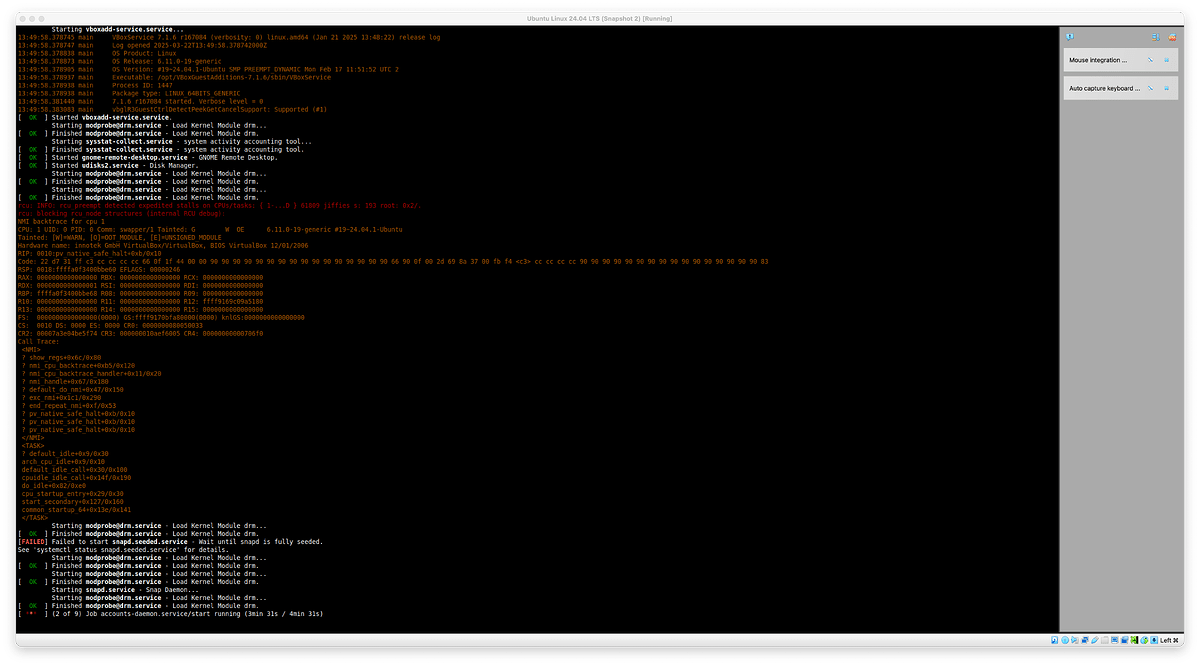 Please help! Ubuntu 24.04 LTS - have to reset twice, before startup ...
