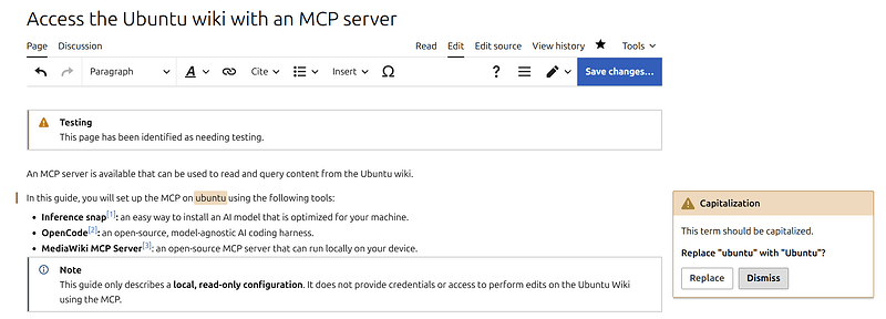 Example edit suggestion.