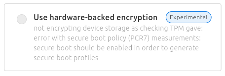 Secure boot not enabled