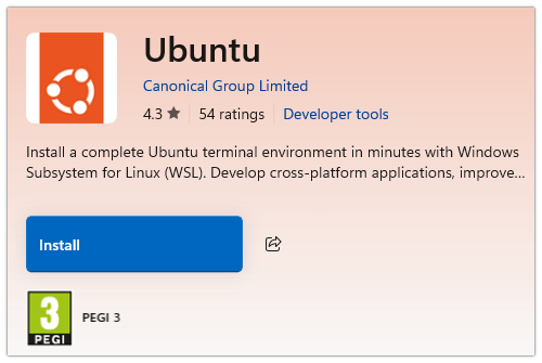 Ubuntu in Microsoft Store